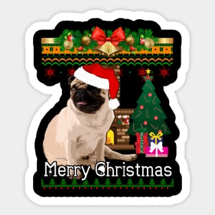 Ugly Christmas Sweater PUGS Sticker